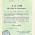 Dyplom specjalisty 2-go st. w zakresie paradontologii