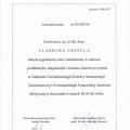Zaśw. o odbyciu kursu szkoleniowego w Zakładzie Periodontologii Katedry Stom.i Periodontologii Pomorskiej Akademii Medycznej